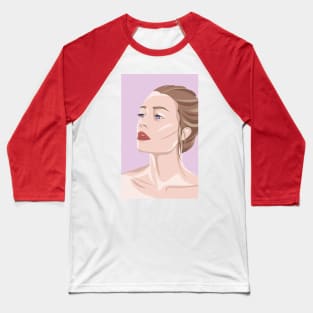 Painted Pop Art Blue Eyed Woman Baseball T-Shirt